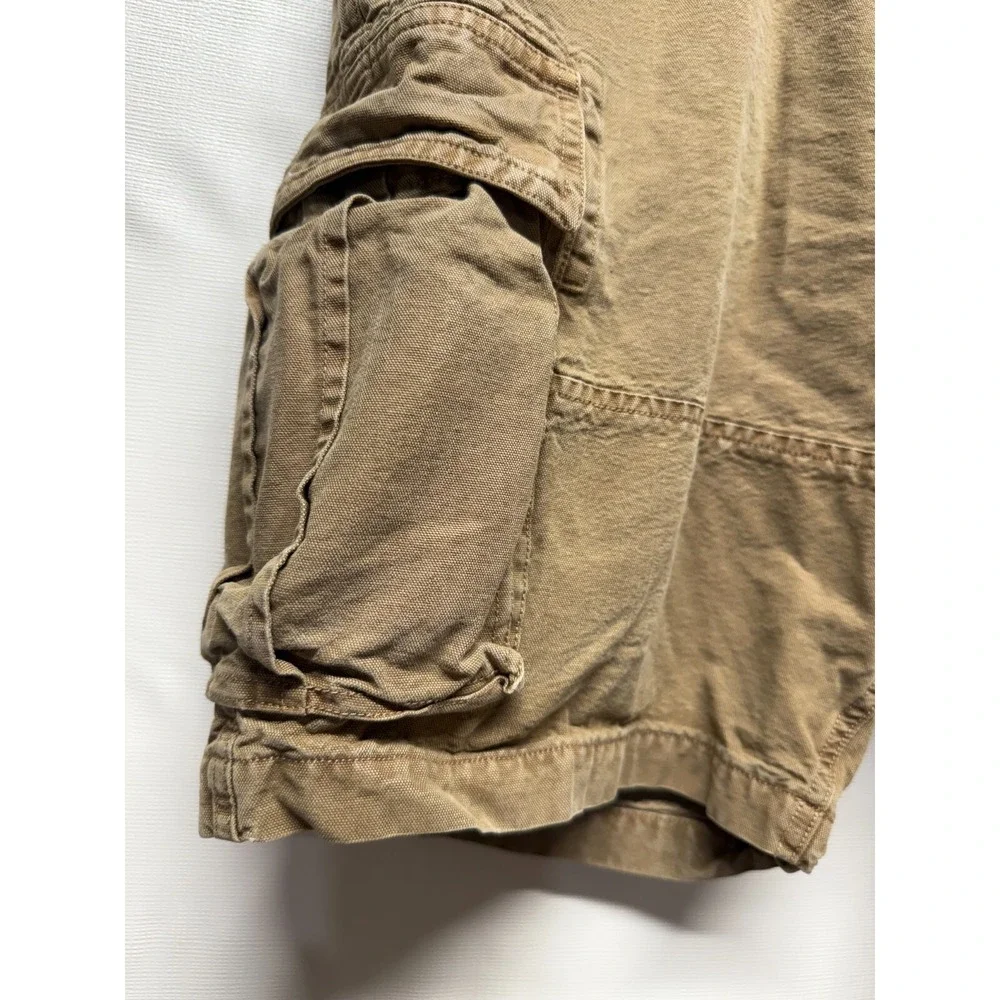 Lucky Brand‎ Cargo Shorts Mens 38 Tan Brown Flap Pocket Utility Drawstring